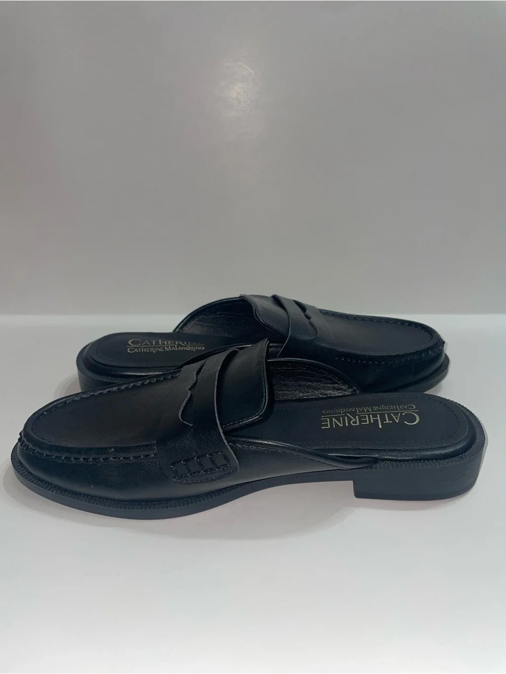 Catherine Malandrino Black Slip-On Fux Leather Loafers Women’s Size 8 1/2